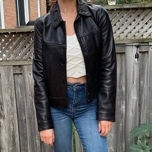Black faux leather jacket